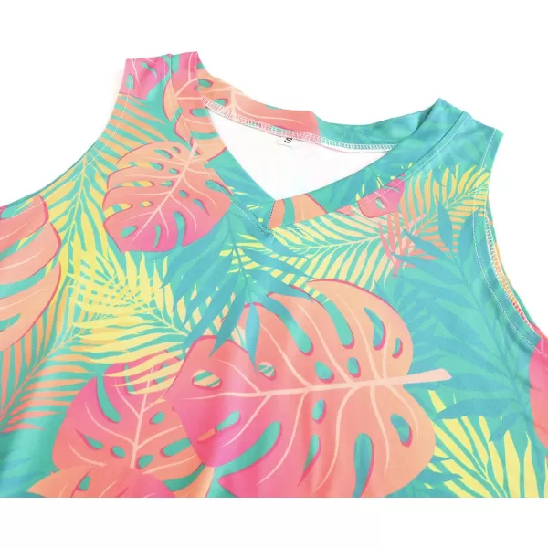 KYKU Women's Tank Top Summer Sleeveless T Shirt Casual V Neck Curved Hem Blouses