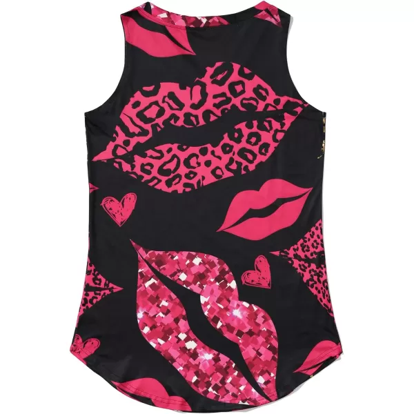KYKU Women's Tank Top Summer Sleeveless T Shirt Casual V Neck Curved Hem Blouses