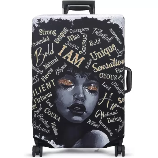 KYKU African American Luggage Cover Spandex Suitcase Protector Fits 19-21 Inch