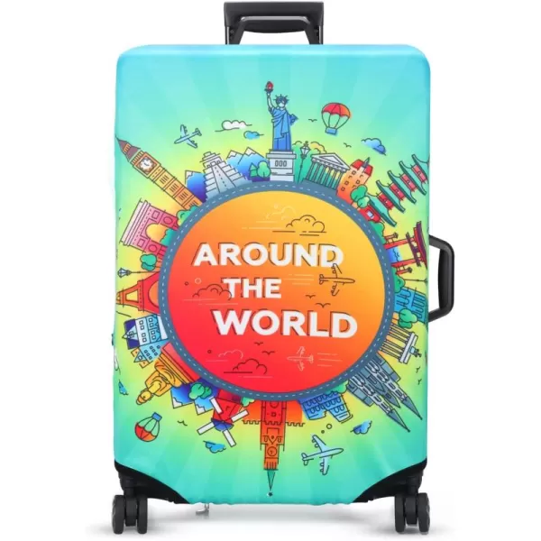 KYKU African American Luggage Cover Spandex Suitcase Protector Fits 19-21 Inch
