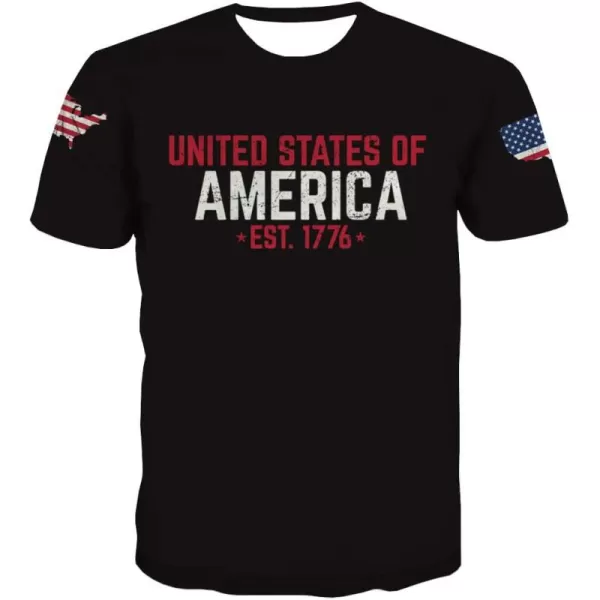 KYKU American Flag T Shirt Men July 4th Patriotic USA Stars and Stripes T-Shirt