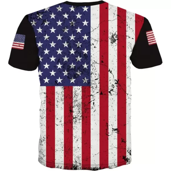 KYKU American Flag T Shirt Men July 4th Patriotic USA Stars and Stripes T-Shirt
