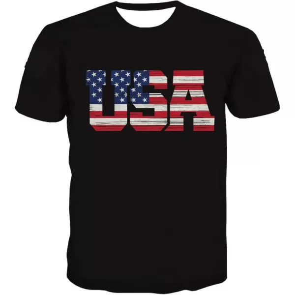 KYKU American Flag T Shirt Men July 4th Patriotic USA Stars and Stripes T-Shirt