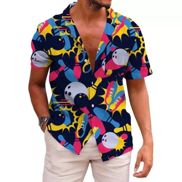 KYKU Funky Hawaiian Shirt for Men Palm Beach Shirts Tropical Vacation Shirts