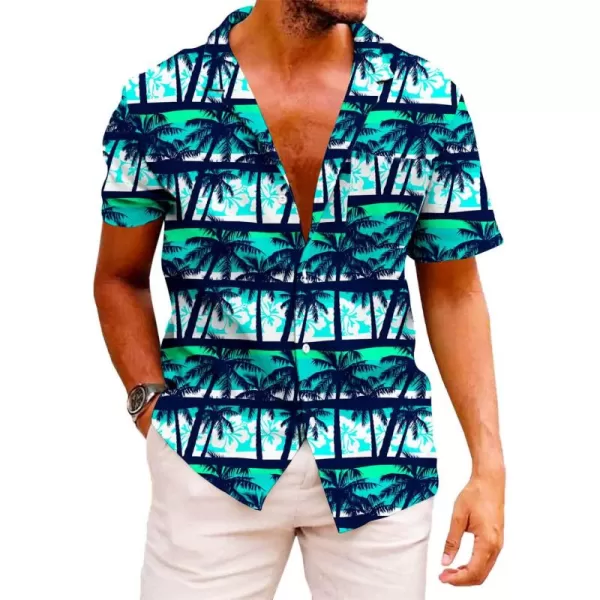KYKU Funky Hawaiian Shirt for Men Palm Beach Shirts Tropical Vacation Shirts