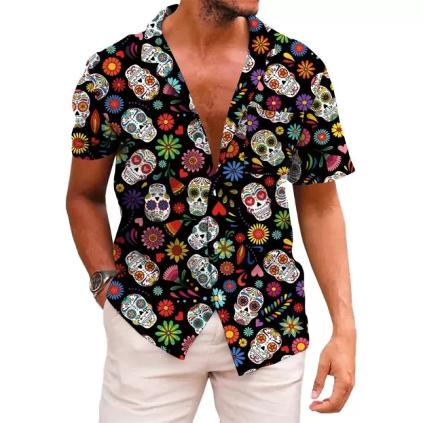KYKU Funky Hawaiian Shirt for Men Palm Beach Shirts Tropical Vacation Shirts