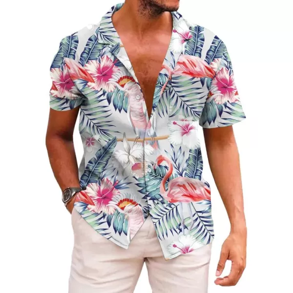 KYKU Funky Hawaiian Shirt for Men Palm Beach Shirts Tropical Vacation Shirts