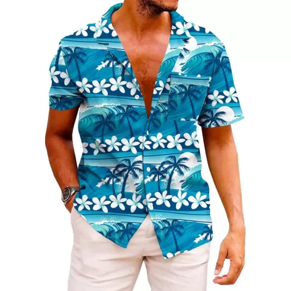 KYKU Funky Hawaiian Shirt for Men Palm Beach Shirts Tropical Vacation Shirts
