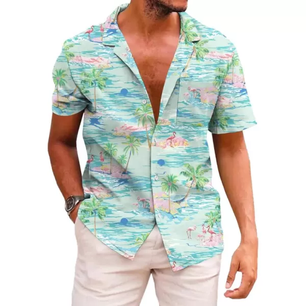 KYKU Funky Hawaiian Shirt for Men Palm Beach Shirts Tropical Vacation Shirts