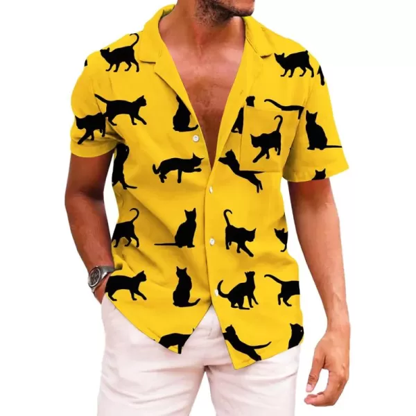 KYKU Funky Hawaiian Shirt for Men Palm Beach Shirts Tropical Vacation Shirts