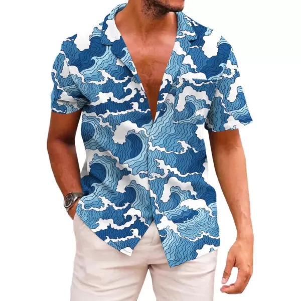 KYKU Funky Hawaiian Shirt for Men Palm Beach Shirts Tropical Vacation Shirts