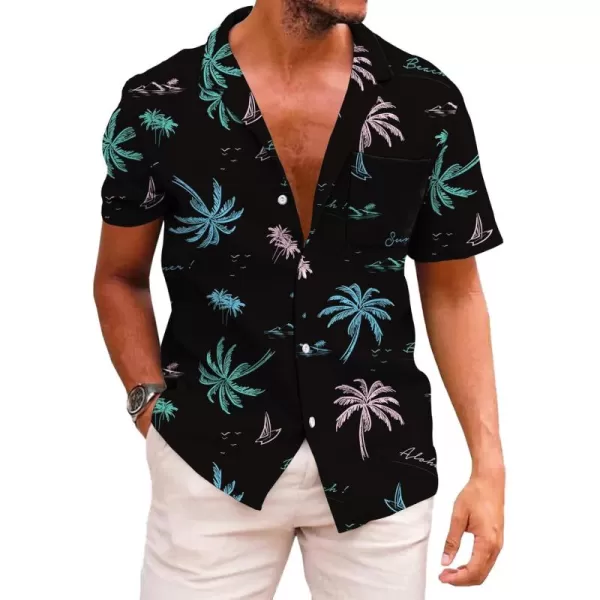 KYKU Funky Hawaiian Shirt for Men Palm Beach Shirts Tropical Vacation Shirts