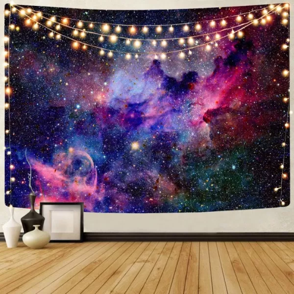 KYKU Galaxy Tapestry Wall Hanging Purple Outer Space Tapestry Cool Trippy Nebula Universe Tapestries for Bedroom Living Room Dorm Decor 