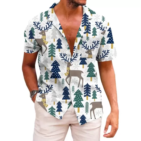 KYKU Hawaiian Shirts for Men Santa Claus Party Casual Button Down Short Sleeve Shirt with Pocket