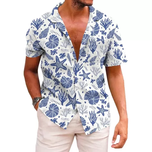 KYKU Men's Casual Button-Down Shirts Hawaiian Shirt Short Sleeve Beach Clothes with Pockets