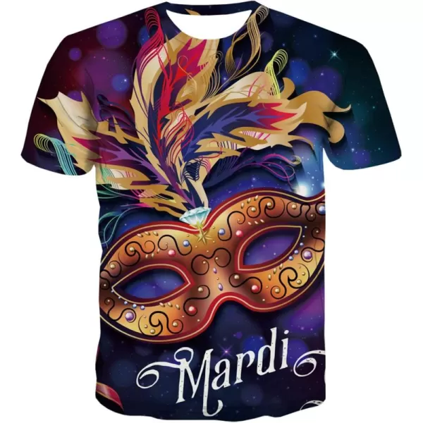 KYKU Mens Mardi Gras Shirt Novelty 2024 Carnival T Shirts Funny Tshirt Gift