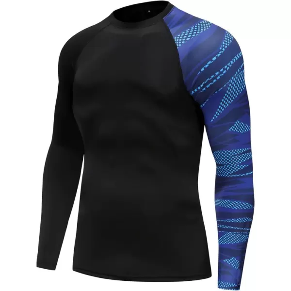 KYKU Men's Rash Guard Long Sleeve UPF 50+ UV Lightweight Sun Protection Swim Shirt for Outdoor Fishing Hiking Surf