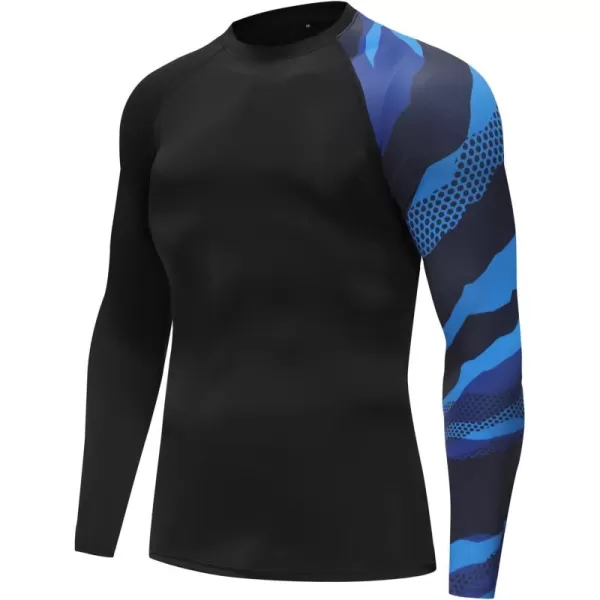KYKU Men's Rash Guard Long Sleeve UPF 50+ UV Lightweight Sun Protection Swim Shirt for Outdoor Fishing Hiking Surf