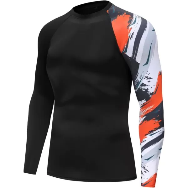 KYKU Men's Rash Guard Long Sleeve UPF 50+ UV Lightweight Sun Protection Swim Shirt for Outdoor Fishing Hiking Surf