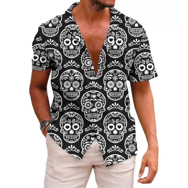 KYKU Mexico Shirt for Men Funny Beach Shirts Hawaiian Button Down Short Sleeve