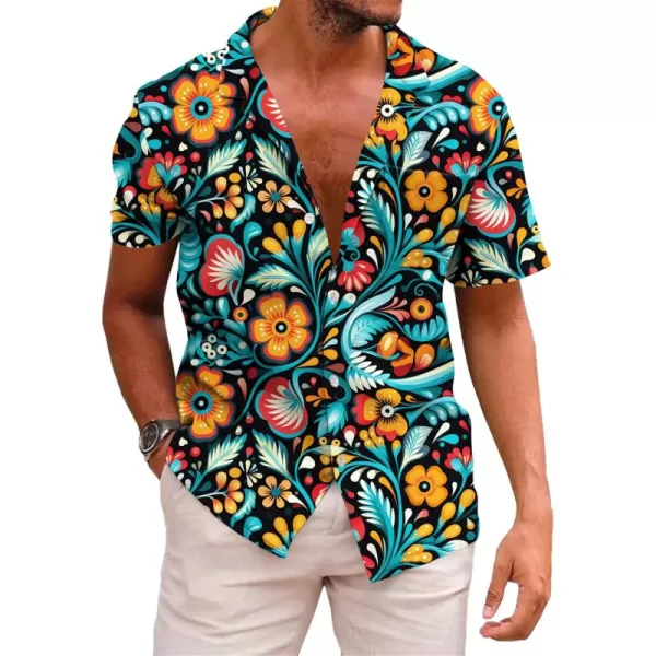 KYKU Mexico Shirt for Men Funny Beach Shirts Hawaiian Button Down Short Sleeve