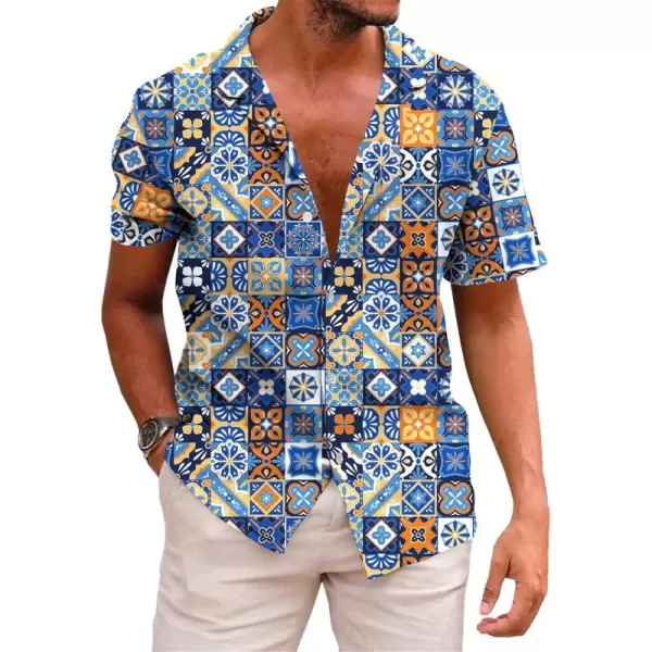 KYKU Mexico Shirt for Men Funny Beach Shirts Hawaiian Button Down Short Sleeve