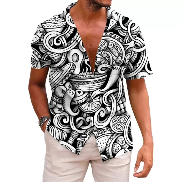 KYKU Mexico Shirt for Men Funny Beach Shirts Hawaiian Button Down Short Sleeve