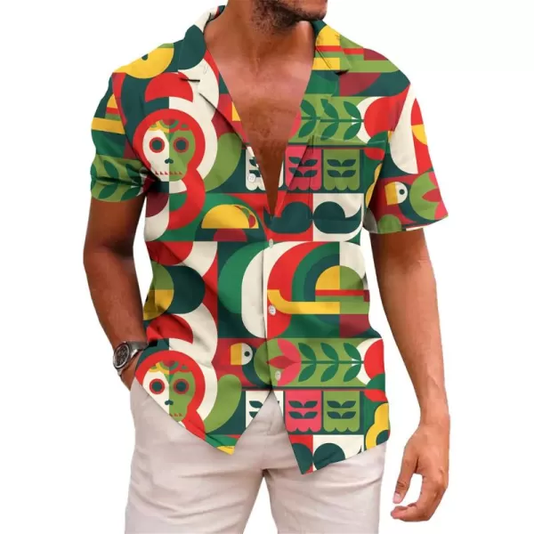 KYKU Mexico Shirt for Men Funny Beach Shirts Hawaiian Button Down Short Sleeve