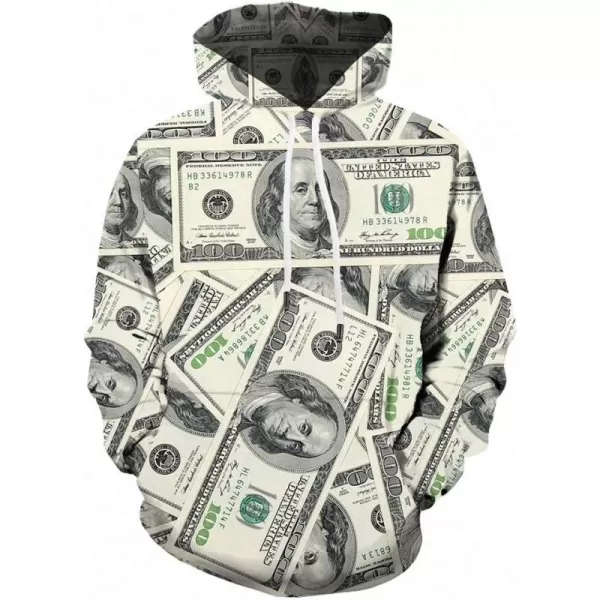 KYKU Money Hoodie Funny Sweatshirts for Men Hoodies Dollar Pullover 3D Clothing