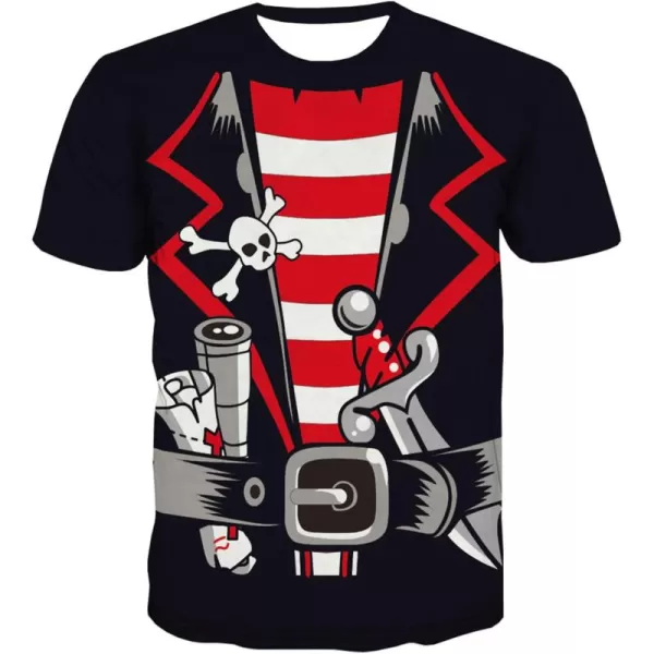 KYKU Pirate Costume Men Accessories Halloween T Shirts Funny Cruise Pirates T-Shirt
