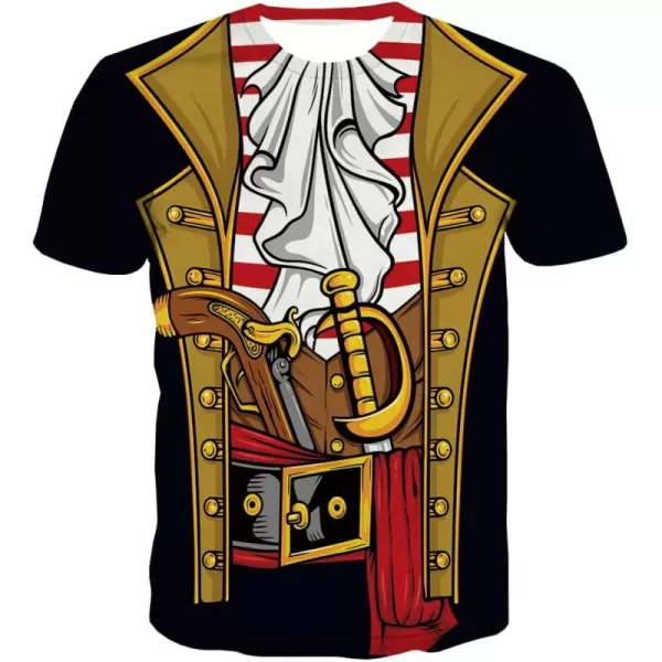 KYKU Pirate Costume Men Accessories Halloween T Shirts Funny Cruise Pirates T-Shirt