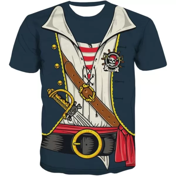 KYKU Pirate Costume Men Accessories Halloween T Shirts Funny Cruise Pirates T-Shirt