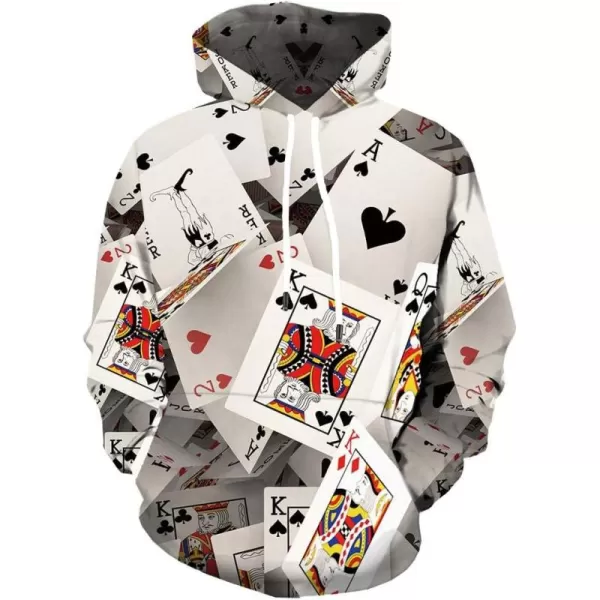 KYKU Poker Hoodies for Men 3D Hoodie Las Vegas Funny Hoody Print Sweatshirt