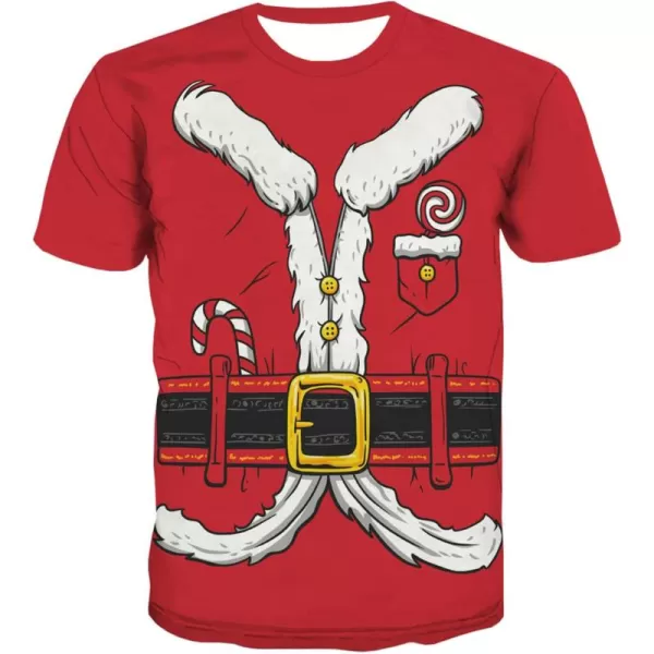 KYKU Santa Claus Costume T Shirt Mens Christmas T Shirts Funny Holiday Tshirt Red