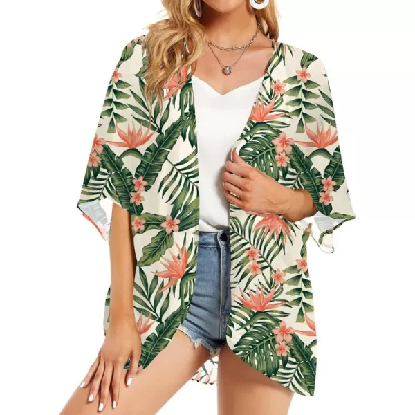 KYKU Summer Kimonos for Women Casual Hawaiian Tropical Floral Tops