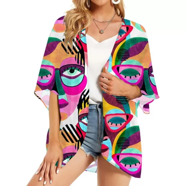 KYKU Summer Kimonos for Women Casual Hawaiian Tropical Floral Tops