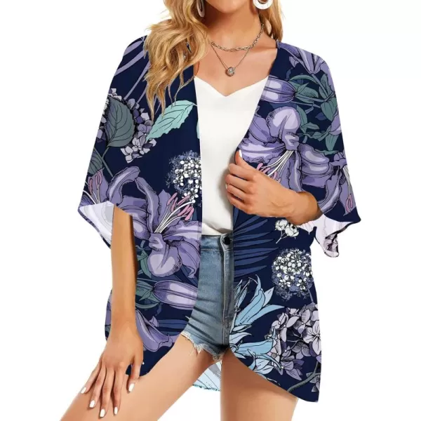 KYKU Summer Kimonos for Women Casual Hawaiian Tropical Floral Tops