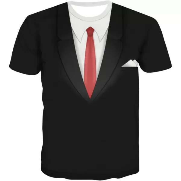 KYKU Tuxedo T-Shirts for Men Suit Tshirt Tux Costume T Shirts