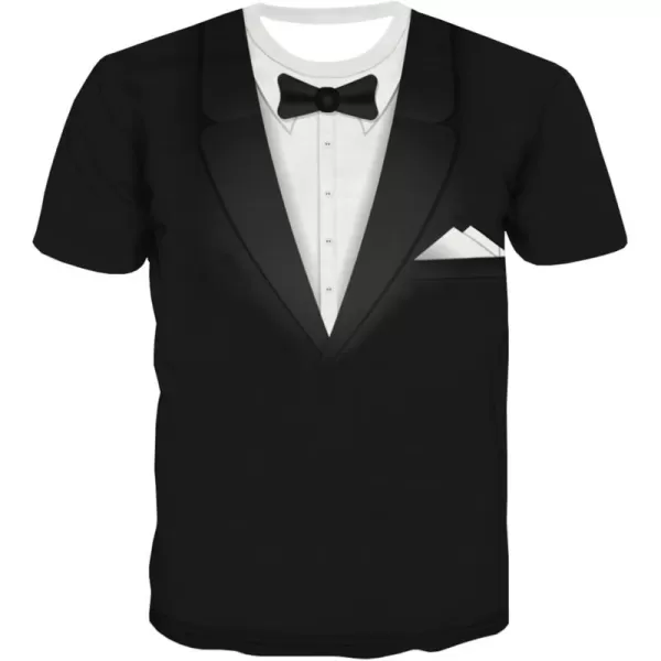 KYKU Tuxedo T-Shirts for Men Suit Tshirt Tux Costume T Shirts