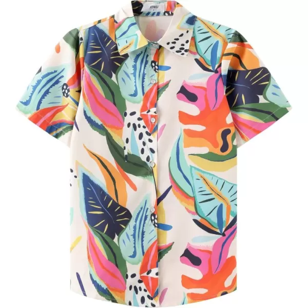KYKU Womens Button Down Hawaiian Shirt Casual Fashion Shirts Summer Blouses