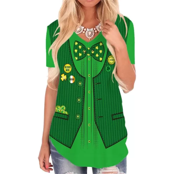 KYKU Womens St Patricks Day V Neck Shirt Saint Patricks Day Tee Shamrock T-Shirt