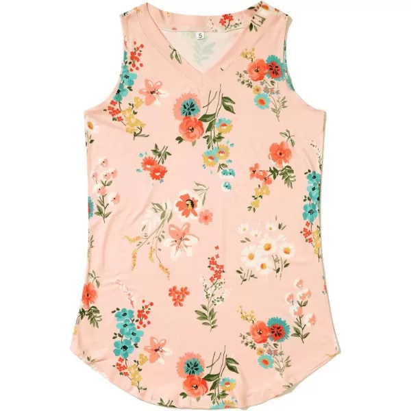 KYKU Women's Tank Top Summer Sleeveless T Shirt Casual V Neck Curved Hem Blouses