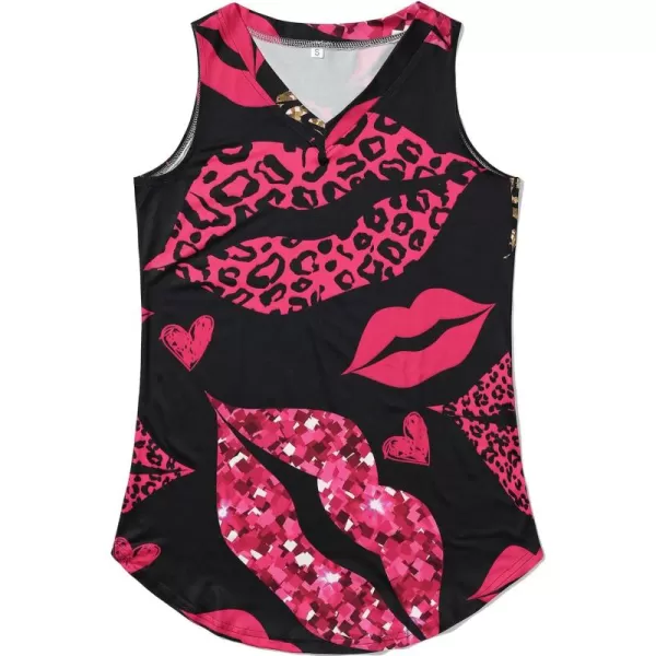 KYKU Women's Tank Top Summer Sleeveless T Shirt Casual V Neck Curved Hem Blouses