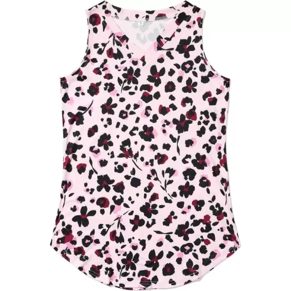 KYKU Women's Tank Top Summer Sleeveless T Shirt Casual V Neck Curved Hem Blouses