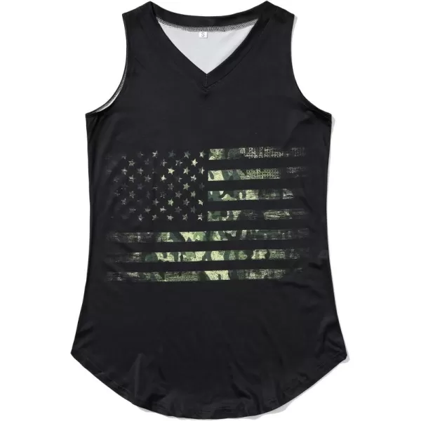 KYKU Women's Tank Top Summer Sleeveless T Shirt Casual V Neck Curved Hem Blouses