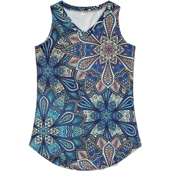 KYKU Women's Tank Top Summer Sleeveless T Shirt Casual V Neck Curved Hem Blouses