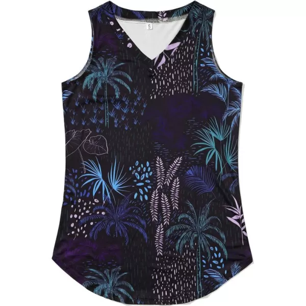 KYKU Women's Tank Top Summer Sleeveless T Shirt Casual V Neck Curved Hem Blouses