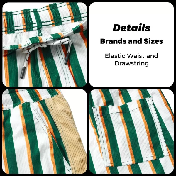 Men's Casual Drawstring Corduroy Shorts Elastic Waist Summer Shorts with Pocket