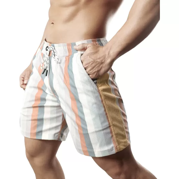 Men's Casual Drawstring Corduroy Shorts Elastic Waist Summer Shorts with Pocket