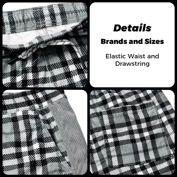 Men's Casual Drawstring Corduroy Shorts Elastic Waist Summer Shorts with Pocket